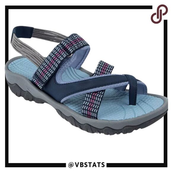 Baretraps Twila Crisscross Rebound Technology Sandals Blue/Gray/Pink Size 8.5 - Picture 1 of 6